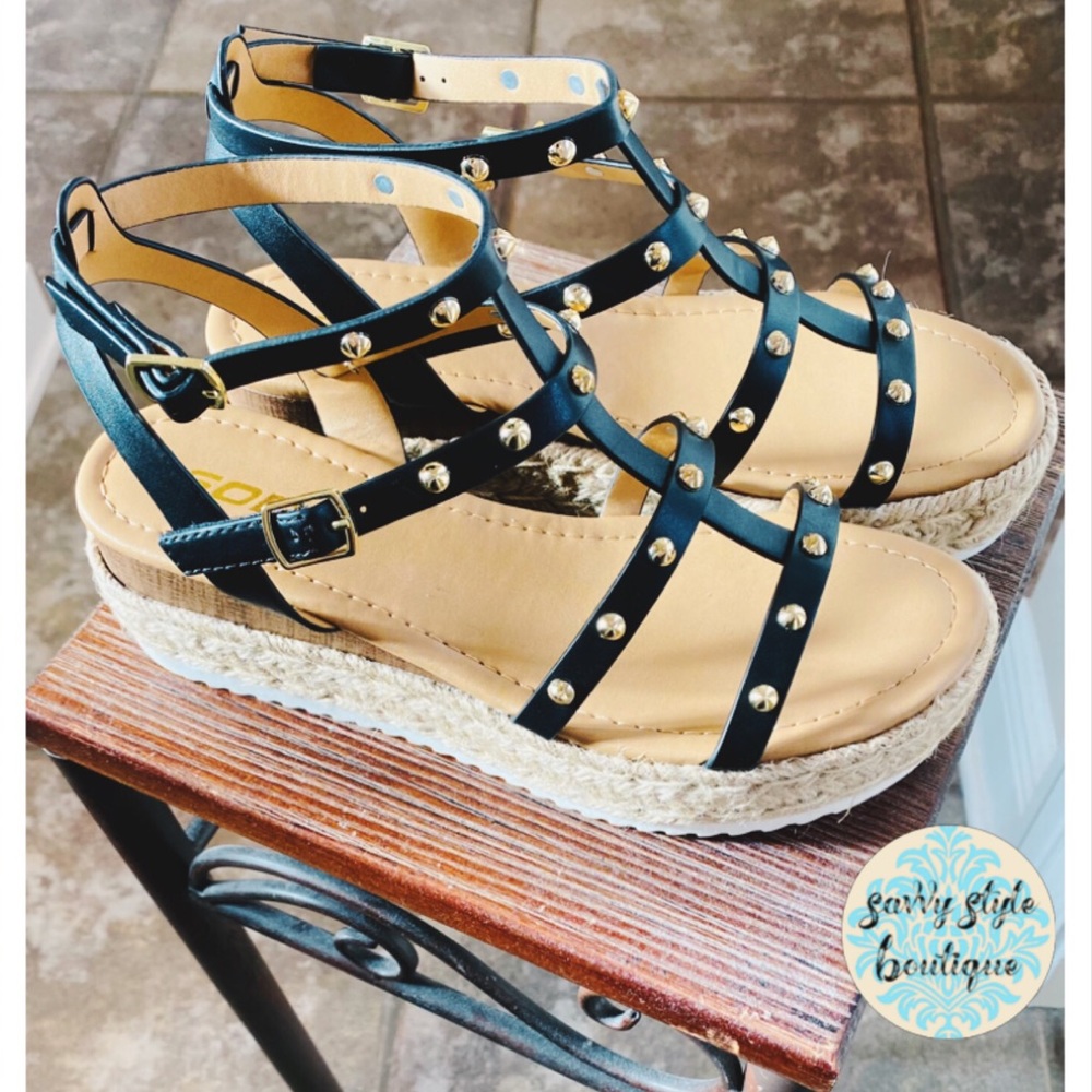 Studded Espadrille Sandals